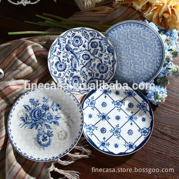 8 Inches Elegant Ceramic Pie Plate set of Blue Dream
